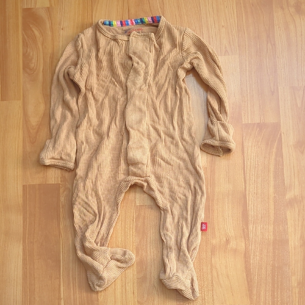 Magnetic Me Tan Ribbed Kids Footie
